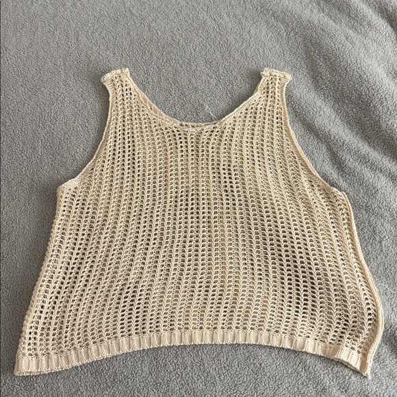 Beige Knit Sleeveless Top - Picture 2 of 2
